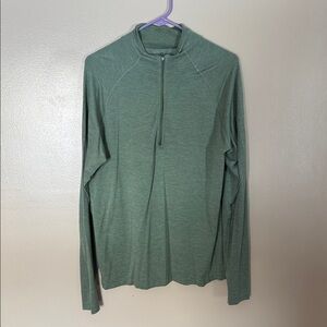 Lululemon Athletica Olive Long Sleeve Quarter Zip Top